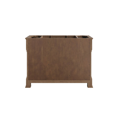 Brookfield 48" Single Vanity, Pecan w/3 CM Carrara White Marble Top