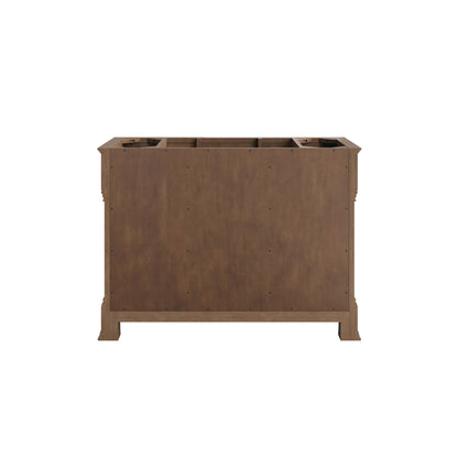 Renovate for Less Atlanta Brookfield 48" Single Vanity, Pecan w/ 3 CM Ethereal Noctis Silestone Top
