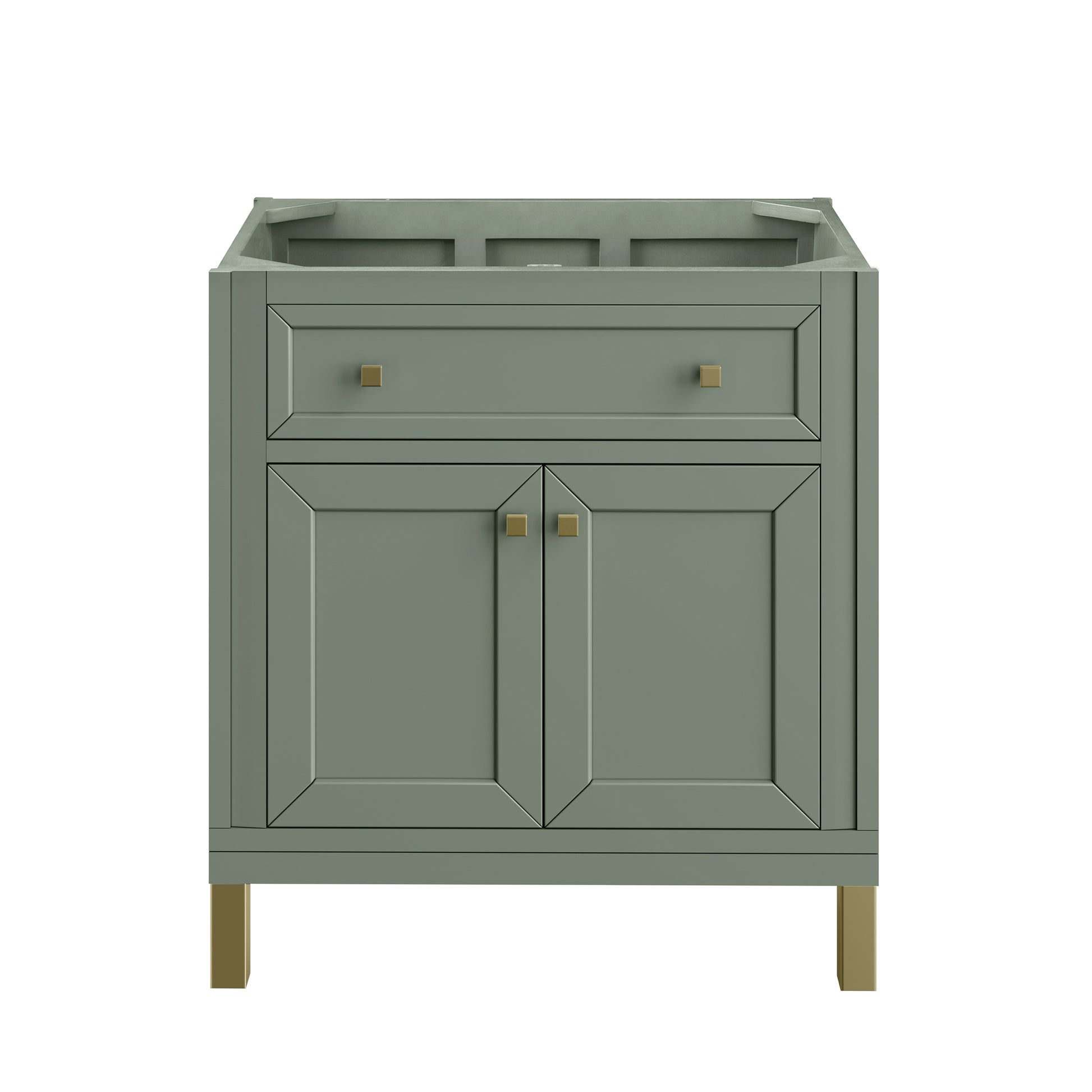 Renovate for Less Atlanta Chicago 30" Single Vanity, Smokey Celadon, w/ 3 CM Charcoal Soapstone Silestone® Top