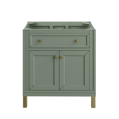 Chicago 30" Single Vanity, Smokey Celadon, w/ 3 CM Ethereal Noctis Silestone® Top