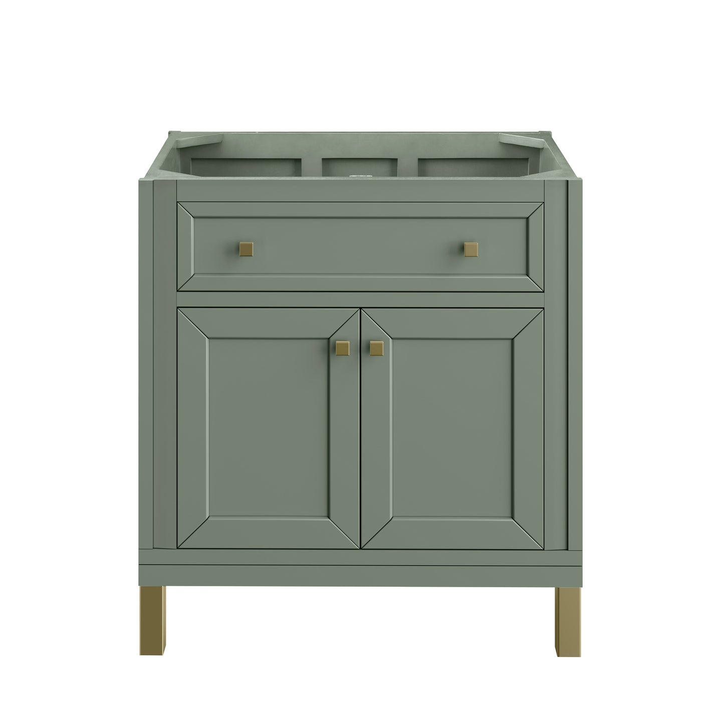 Renovate for Less Atlanta Chicago 30" Single Vanity, Smokey Celadon, w/ 3 CM Ethereal Noctis Silestone® Top