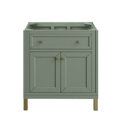 Renovate for Less Atlanta Chicago 30" Single Vanity, Smokey Celadon, w/ 3 CM Ethereal Noctis Silestone® Top