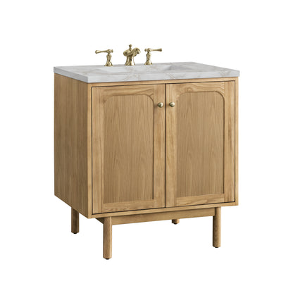 Renovate for Less Atlanta Laurent 30" Single Vanity, Light Natural Oak w/ 3 CM Victorian Silver Top