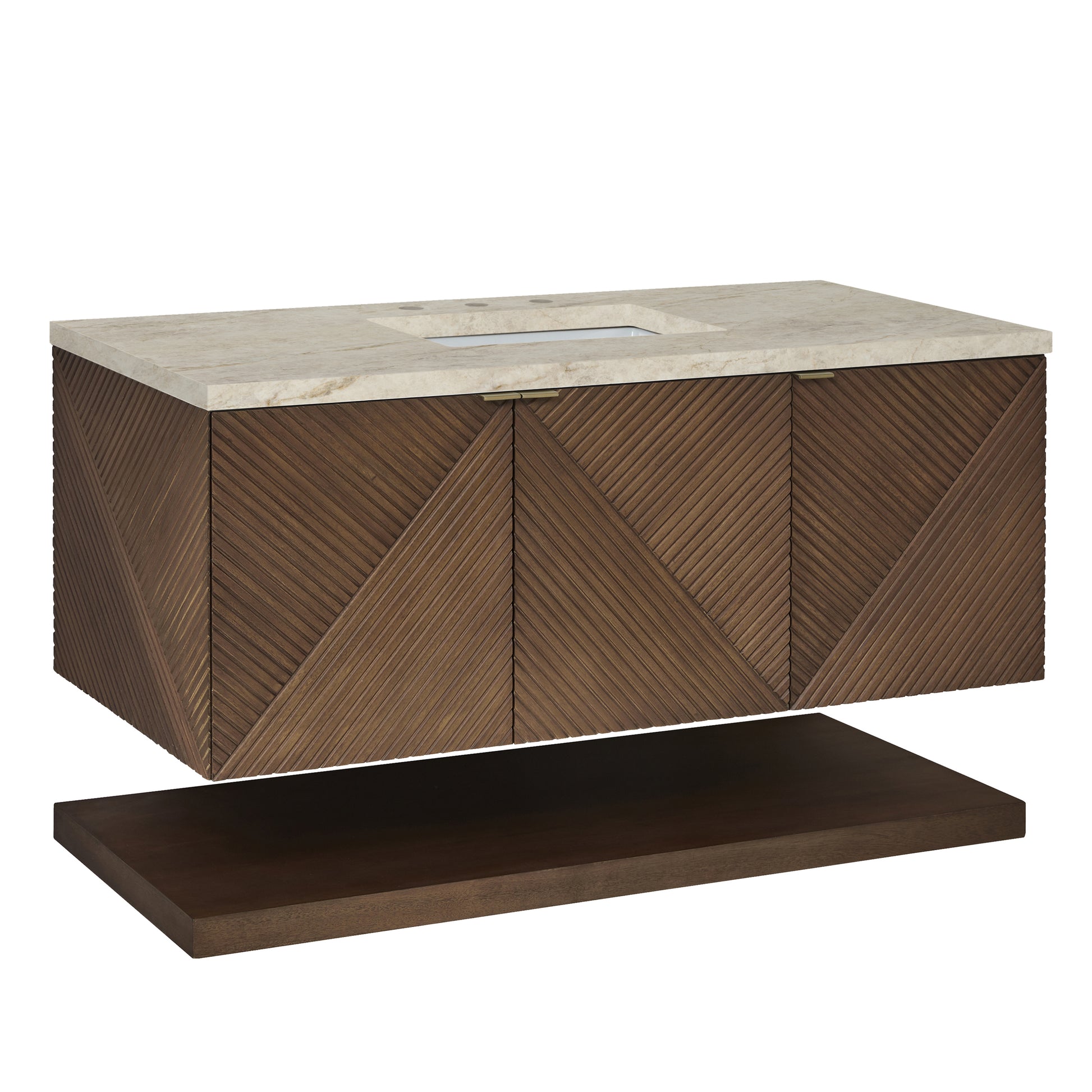 Renovate for Less Atlanta Marcello 48" Single Vanity, Chestnut, w/ 3 CM Tajnar Eclos Top