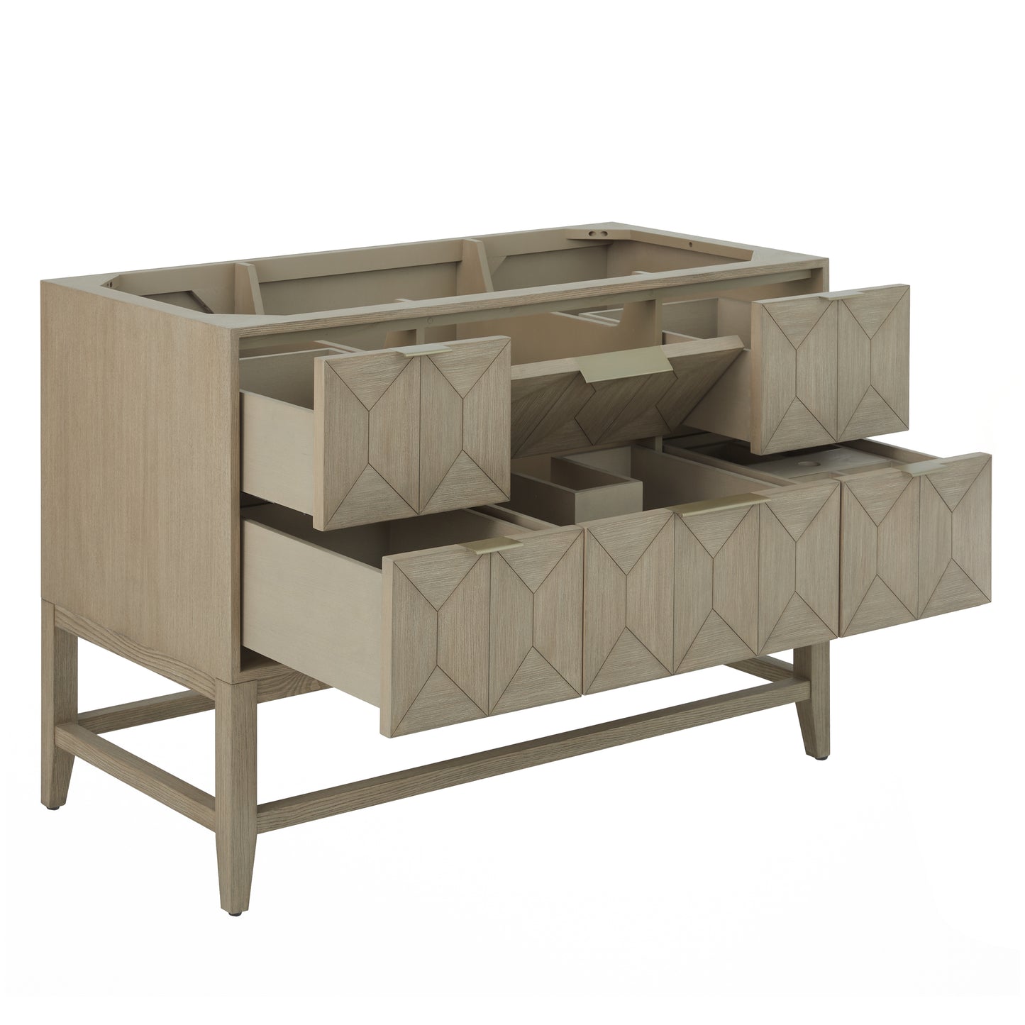 Renovate for Less Atlanta Emmeline 48" Single Vanity, Pebble Oak w/ 3 CM Lime Delight Silestone Top