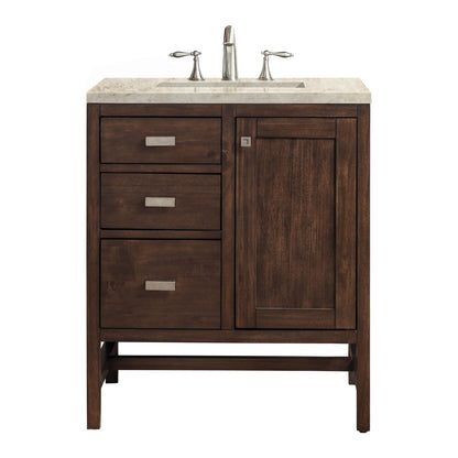Renovate for Less Atlanta Addison 30" Single Vanity, Mid-Century Acacia, w/ 3 CM Tajnar Eclos Top