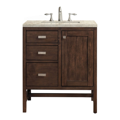 Addison 30" Single Vanity, Mid-Century Acacia, w/ 3 CM Tajnar Eclos Top