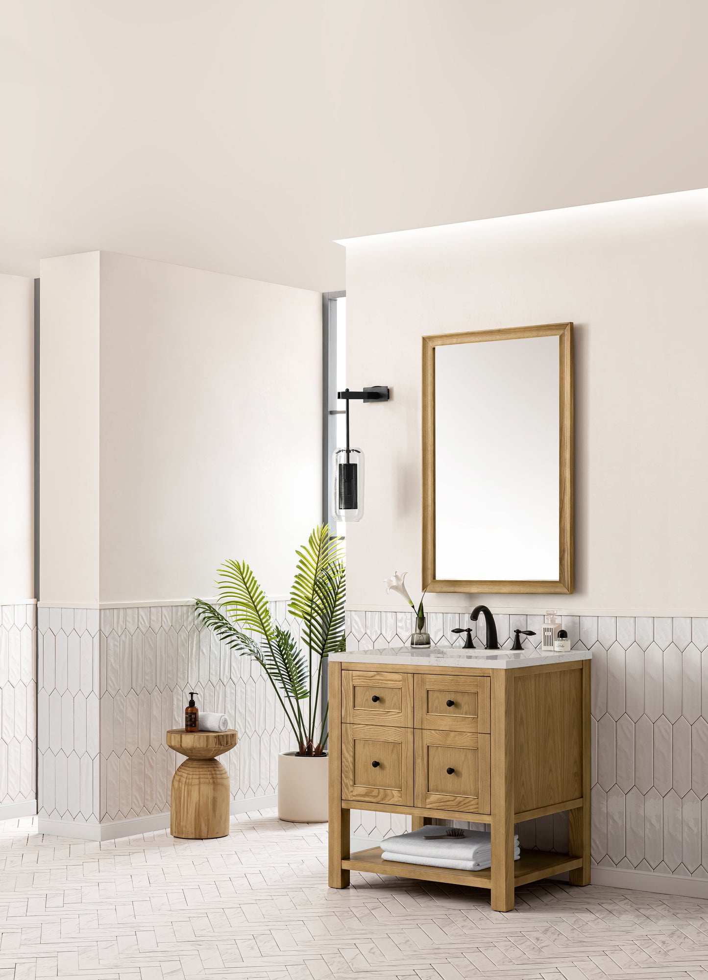 Renovate for Less Atlanta Breckenridge 30" Single Vanity, Light Natural Oak, w/ 3 CM Siberian Silestone Top