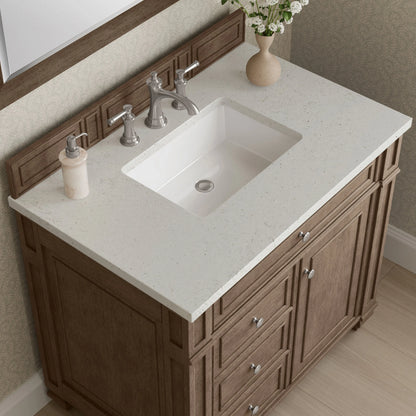 Bristol 36" Single Vanity, Whitewashed Walnut w/ 3 CM Lime Delight Silestone Top