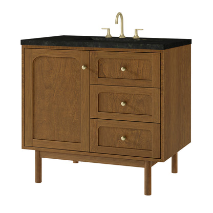 Renovate for Less Atlanta Laurent 36" Single Vanity, Honey Oak w/ 3 CM Phantome Eclos Top
