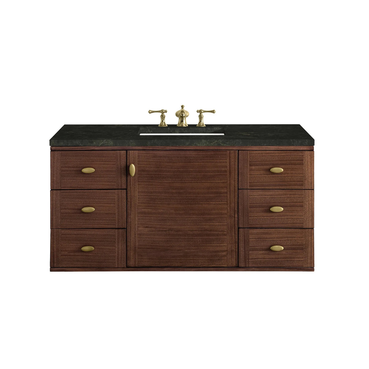 Amberly 48" Single Vanity, Mid-Century Walnut, w/ 3 CM Phantome Eclos Top
