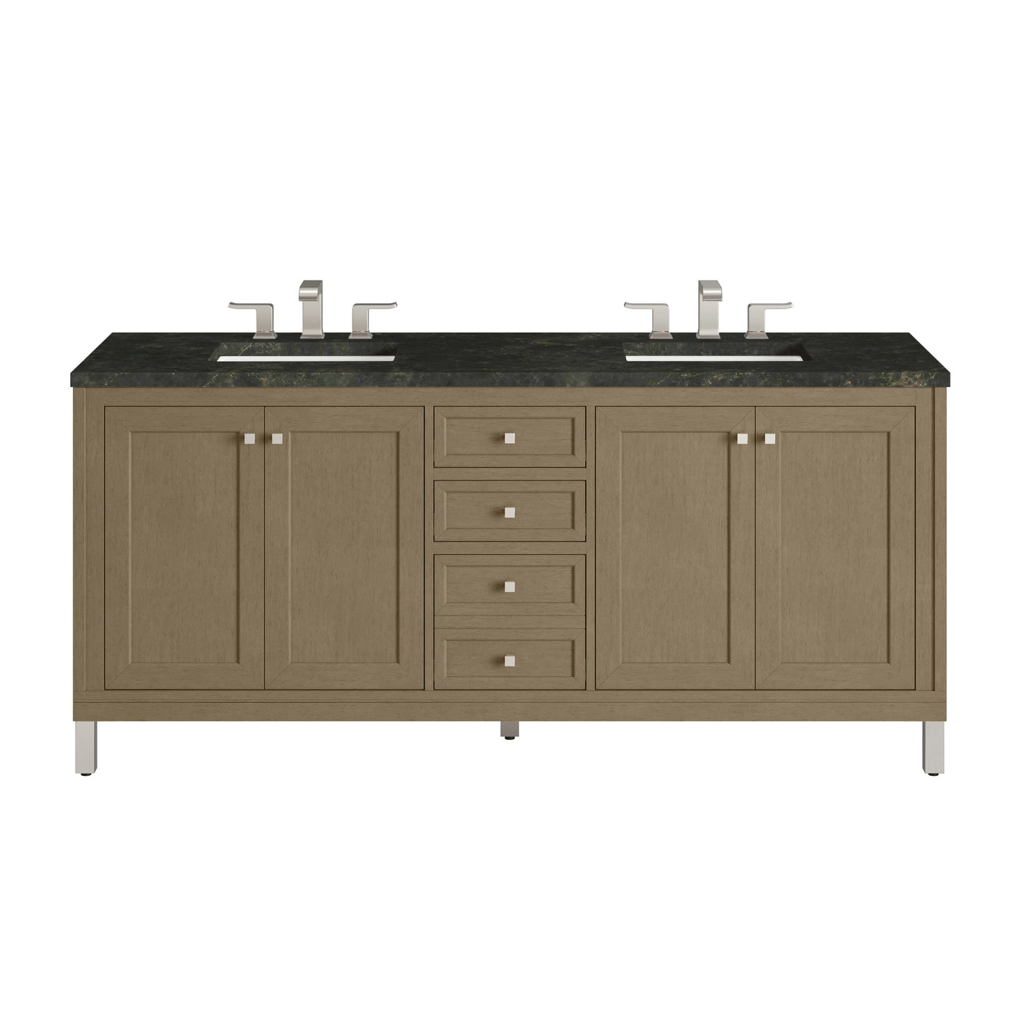Renovate for Less Atlanta Chicago 72" Double Vanity, Walnut Whisper, w/ 3 CM Phantome Eclos Top