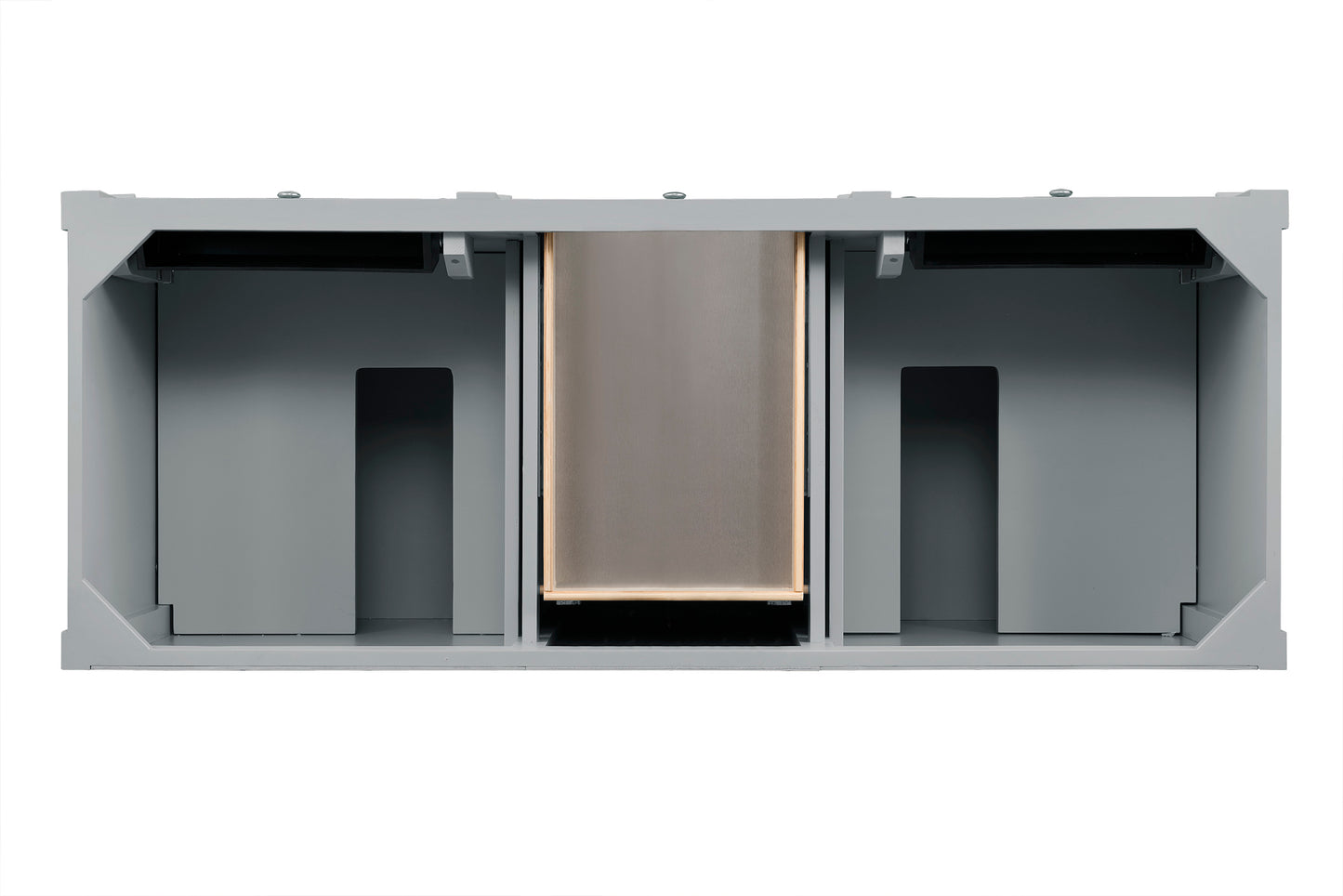 Renovate for Less Atlanta Brittany 60" Double Vanity, Urban Gray, w/ 3 CM Siberian Silestone Top w/FreePower Wireless Charger
