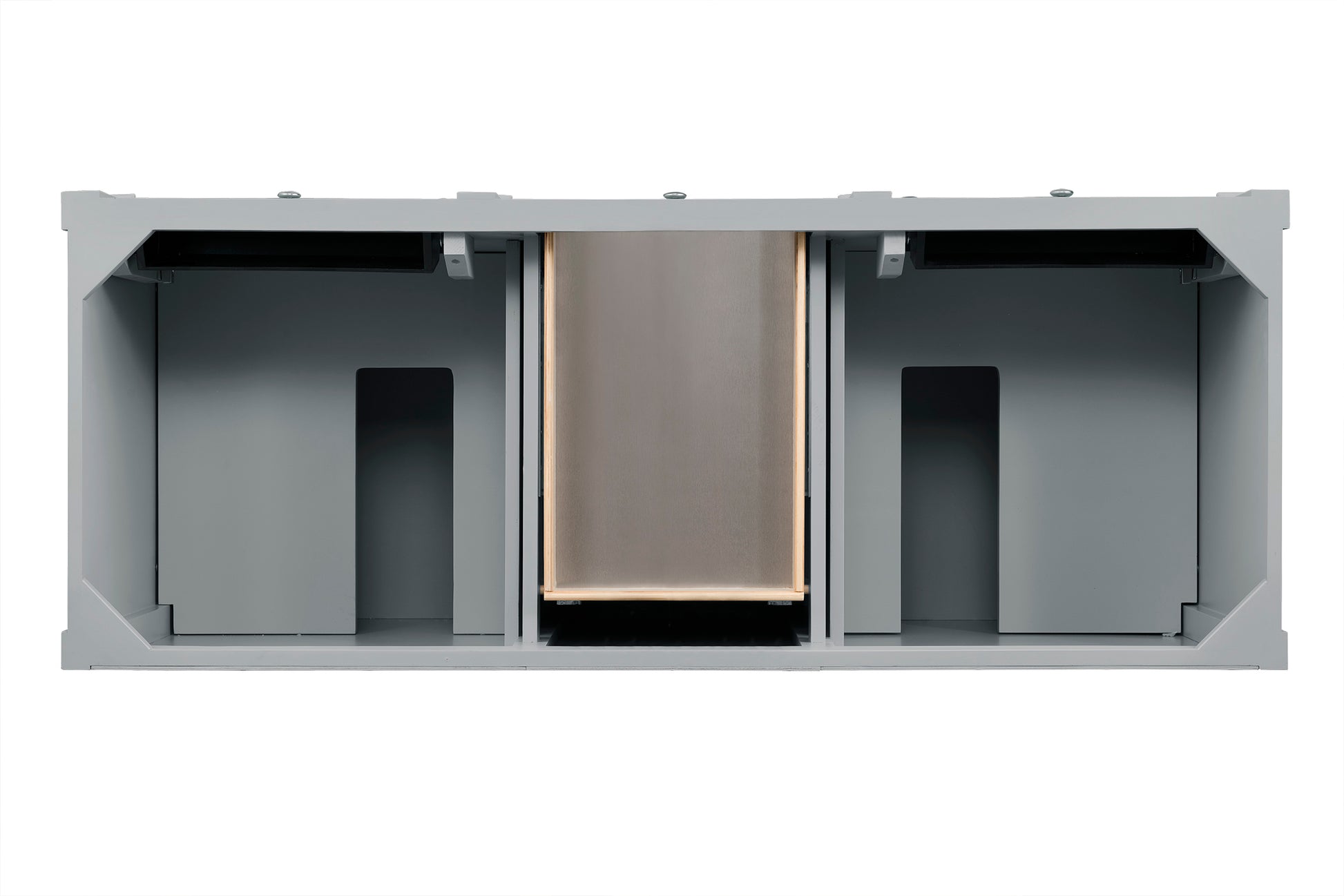 Renovate for Less Atlanta Brittany 60" Double Vanity, Urban Gray, w/ 3 CM Siberian Silestone Top w/FreePower Wireless Charger