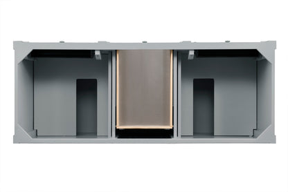 Renovate for Less Atlanta Brittany 60" Double Vanity, Urban Gray, w/ 3 CM Siberian Silestone Top w/FreePower Wireless Charger
