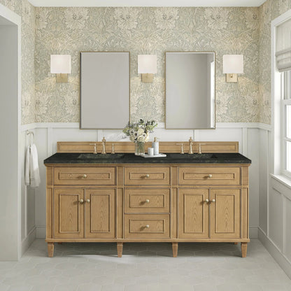 Lorelai 72" Double Vanity, Light Natural Oak, w/ 3 CM Phantome Eclos Top
