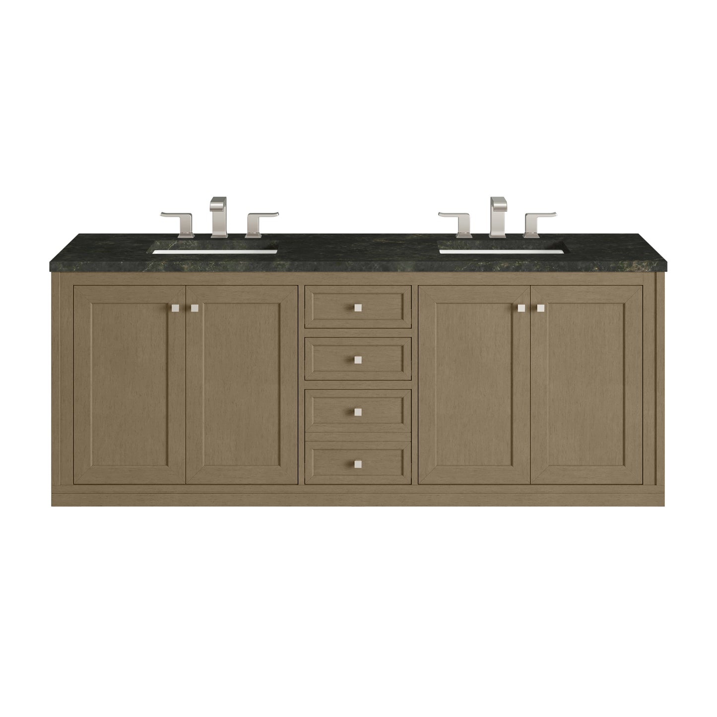 Renovate for Less Atlanta Chicago 72" Double Vanity, Walnut Whisper, w/ 3 CM Phantome Eclos Top
