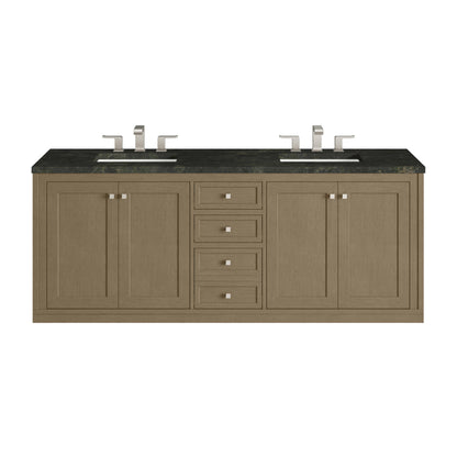 Renovate for Less Atlanta Chicago 72" Double Vanity, Walnut Whisper, w/ 3 CM Phantome Eclos Top