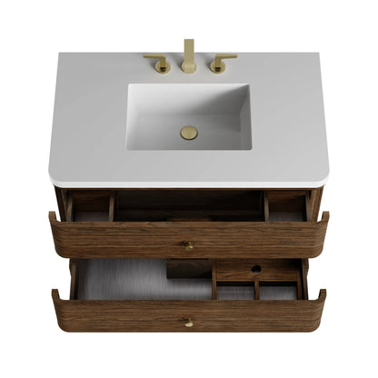 Allamari 36" Single Vanity, Sable w/ 3 CM White Zeus Silestone Top