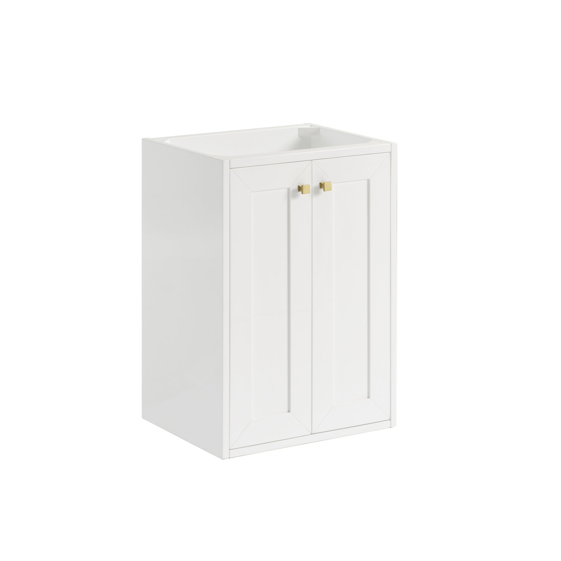 Renovate for Less Atlanta Chianti 20" Single Cabinet, Glossy White, Champagne Brass