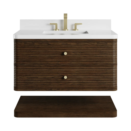 Allamari 36" Single Vanity, Sable w/ 3 CM White Zeus Silestone Top