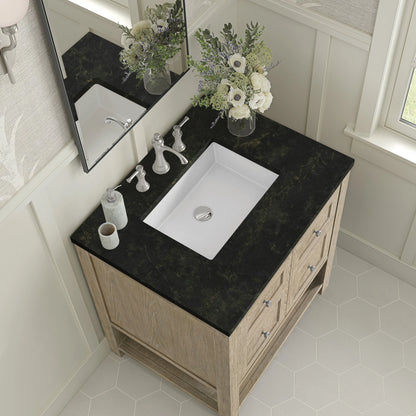 Breckenridge 30" Single Vanity, Whitewashed Oak, w/ 3 CM Phantome Eclos Top