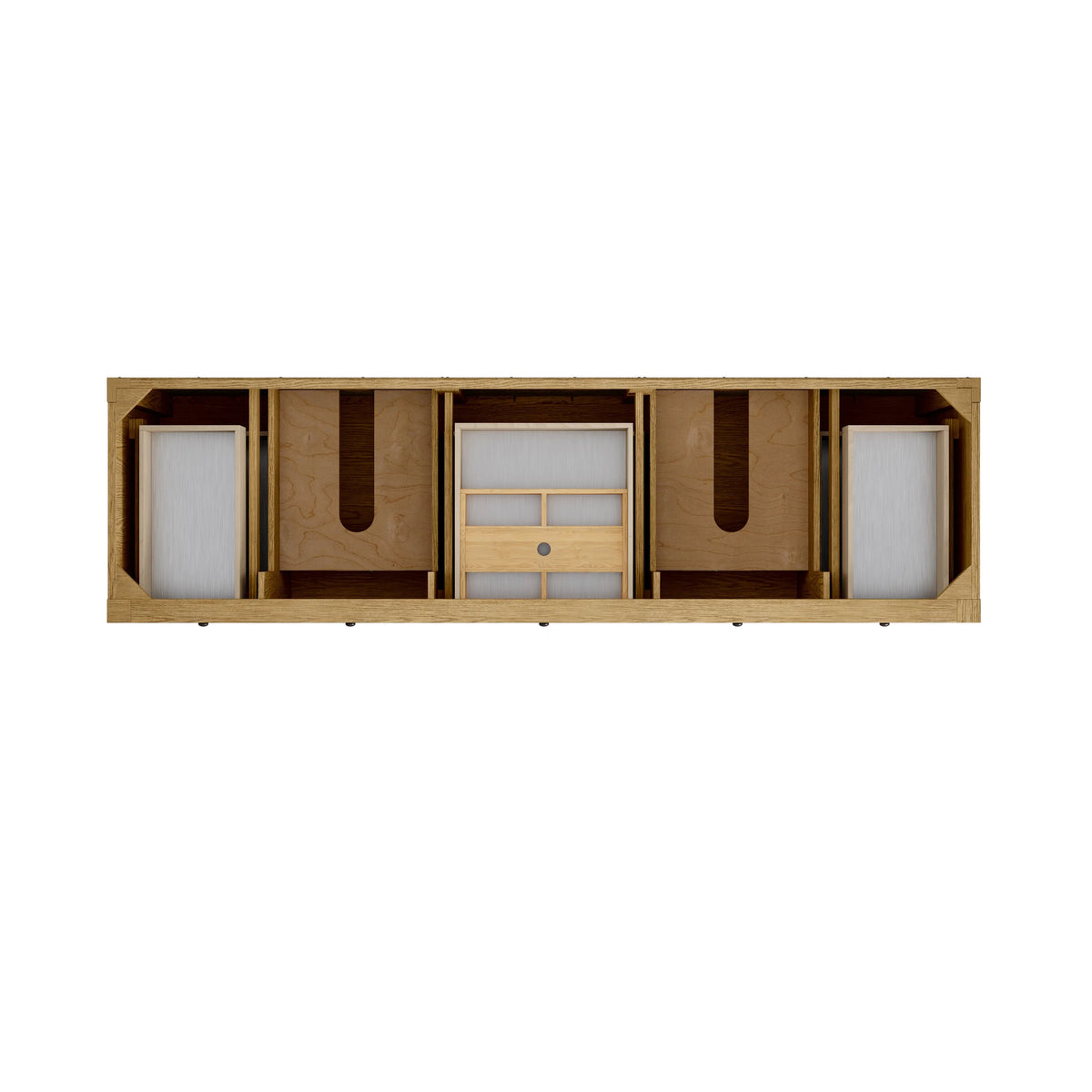 Breckenridge 84" Double Vanity, Light Natural Oak w/ 3 CM Eternal Jasmine Pearl Top
