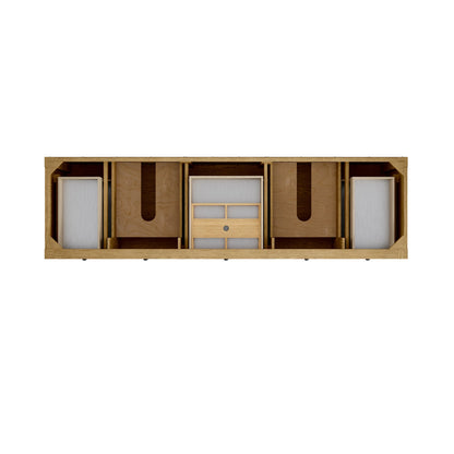 Breckenridge 84" Double Vanity, Light Natural Oak w/ 3 CM Eternal Jasmine Pearl Top