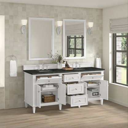 Renovate for Less Atlanta Lorelai 72" Double Vanity, Bright White, w/ 3 CM Phantome Eclos Top