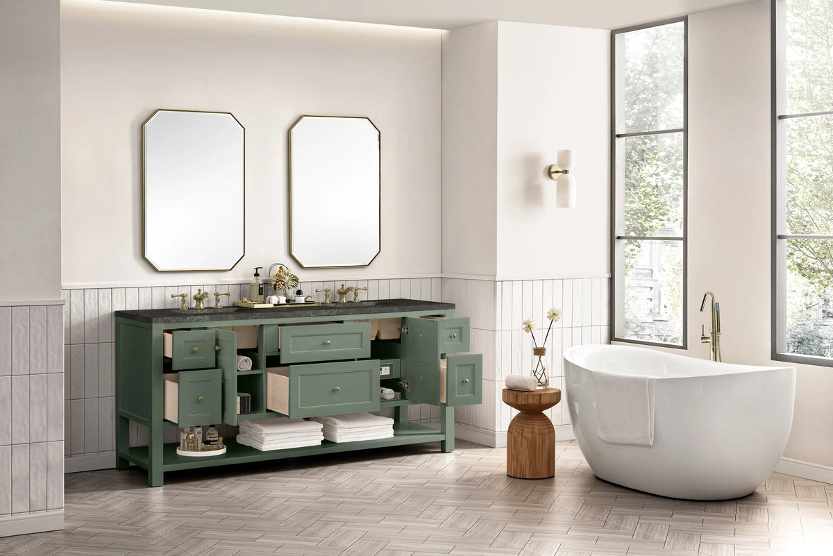 Breckenridge 72" Double Vanity, Smokey Celadon, w/ 3 CM Phantome Eclos Top