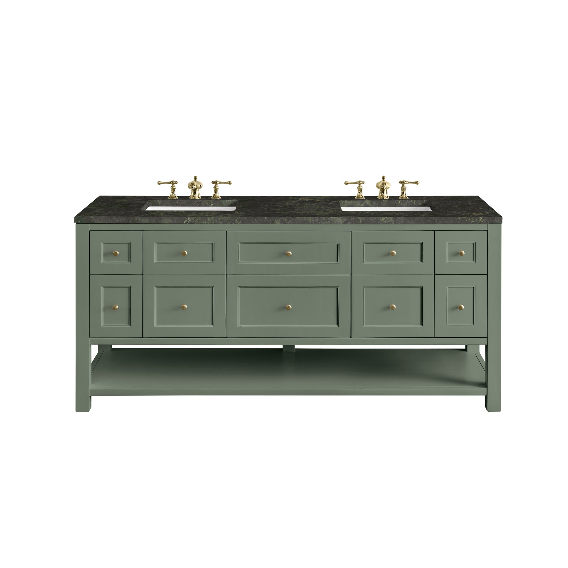 Renovate for Less Atlanta Breckenridge 72" Double Vanity, Smokey Celadon, w/ 3 CM Phantome Eclos Top