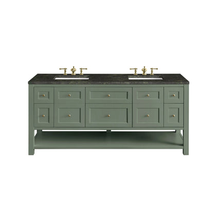 Breckenridge 72" Double Vanity, Smokey Celadon, w/ 3 CM Phantome Eclos Top