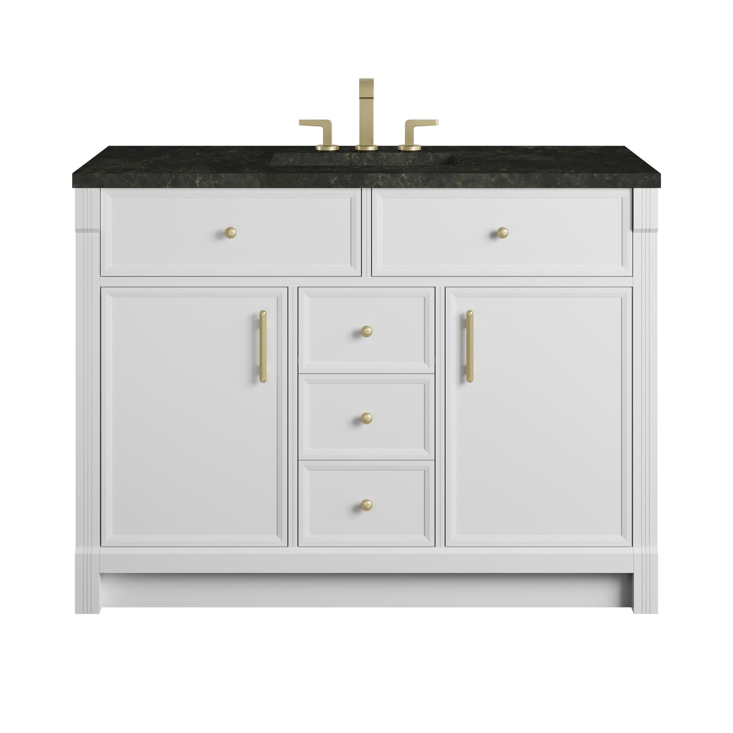 Renovate for Less Atlanta Bellshire 48" Single Vanity, Bright White w/ 3 CM Phantome Eclos Top
