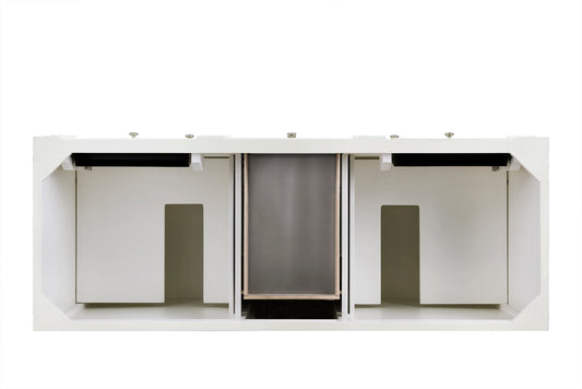 Bristol 60" Double Vanity, Bright White, w/ 3 CM Siberian Silestone Top