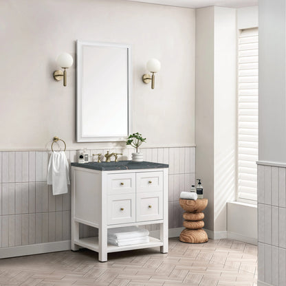 Breckenridge 30" Single Vanity, Bright White w/ 3 CM Parisien Bleu Top
