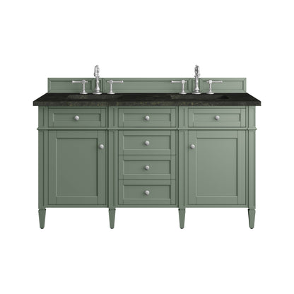 Renovate for Less Atlanta Brittany 60" Double Vanity, Smokey Celadon, w/ 3 CM Phantome Eclos Top