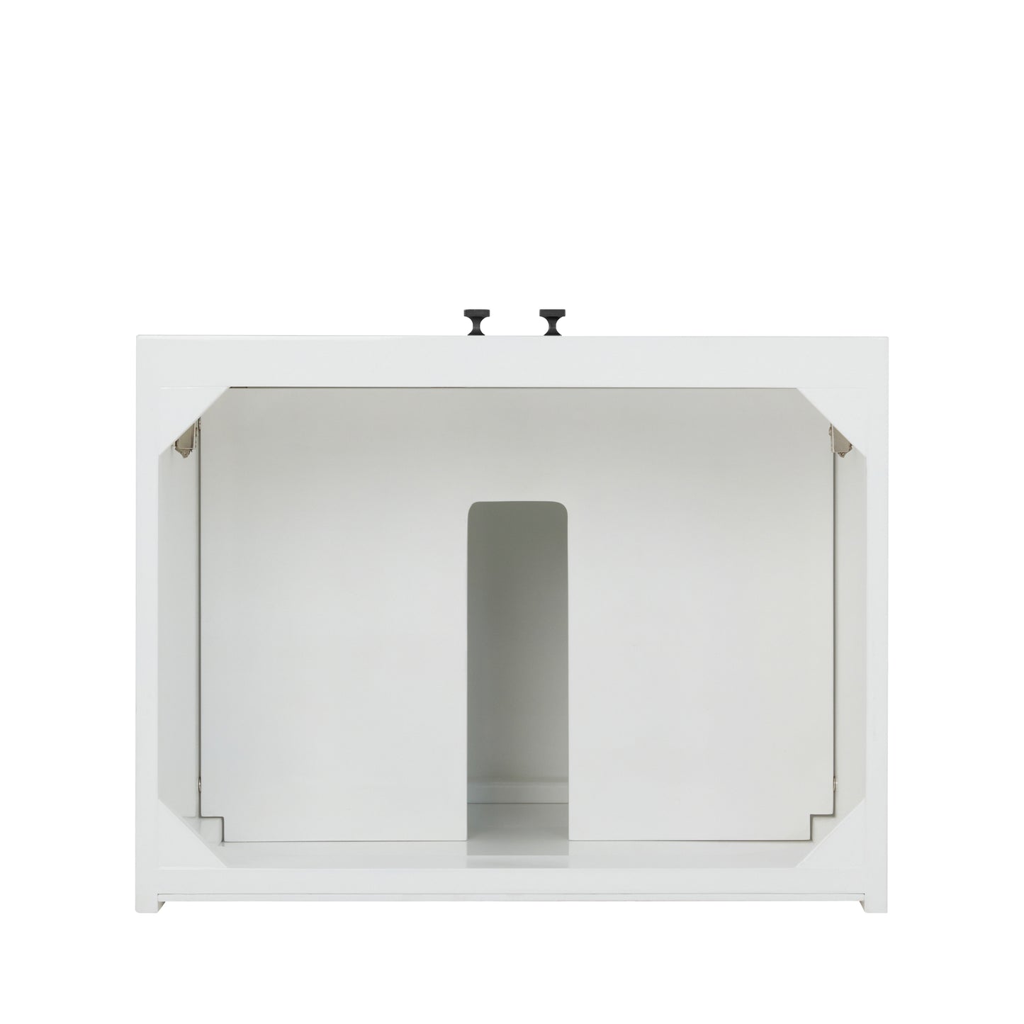Renovate for Less Atlanta Chianti 24" Single Cabinet, Glossy White, Matte Black