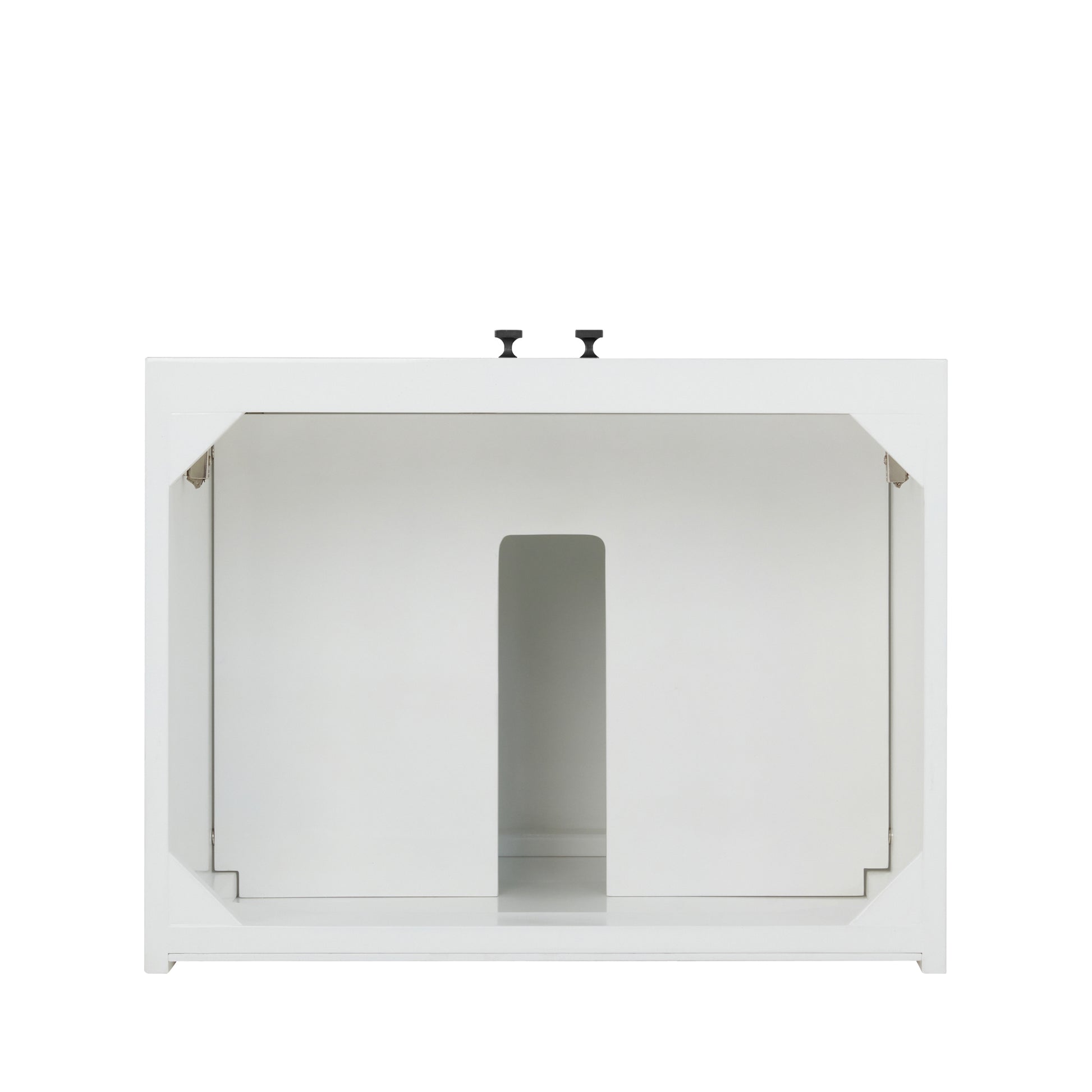 Renovate for Less Atlanta Chianti 24" Single Cabinet, Glossy White, Matte Black