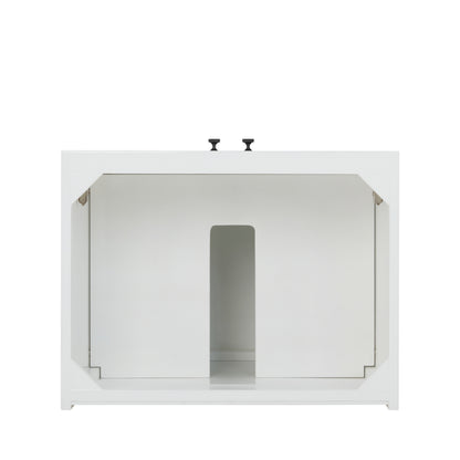 Renovate for Less Atlanta Chianti 24" Single Cabinet, Glossy White, Matte Black