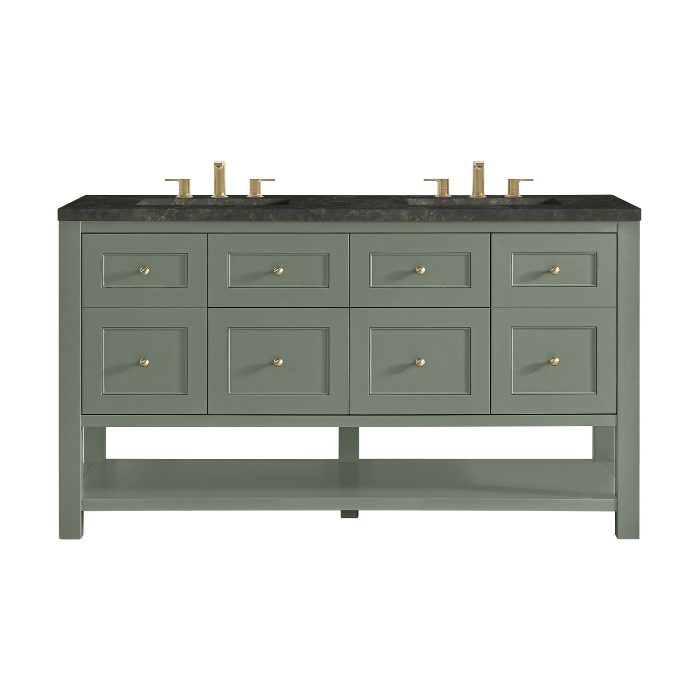 Renovate for Less Atlanta Breckenridge 60" Double Vanity, Smokey Celadon, w/ 3 CM Phantome Eclos Top