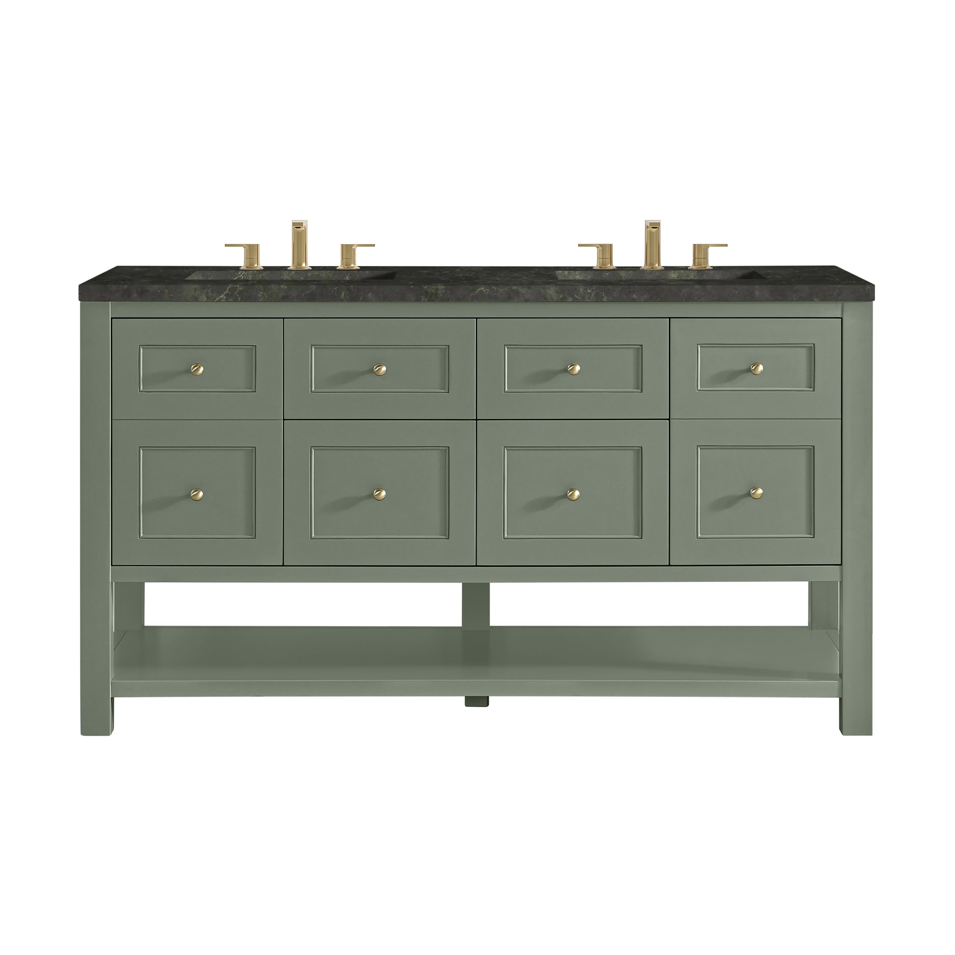 Renovate for Less Atlanta Breckenridge 60" Double Vanity, Smokey Celadon, w/ 3 CM Phantome Eclos Top