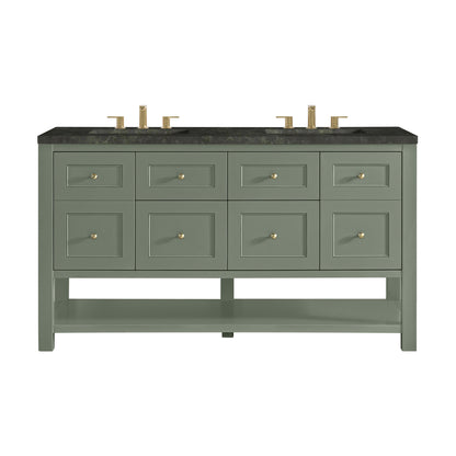 Renovate for Less Atlanta Breckenridge 60" Double Vanity, Smokey Celadon, w/ 3 CM Phantome Eclos Top