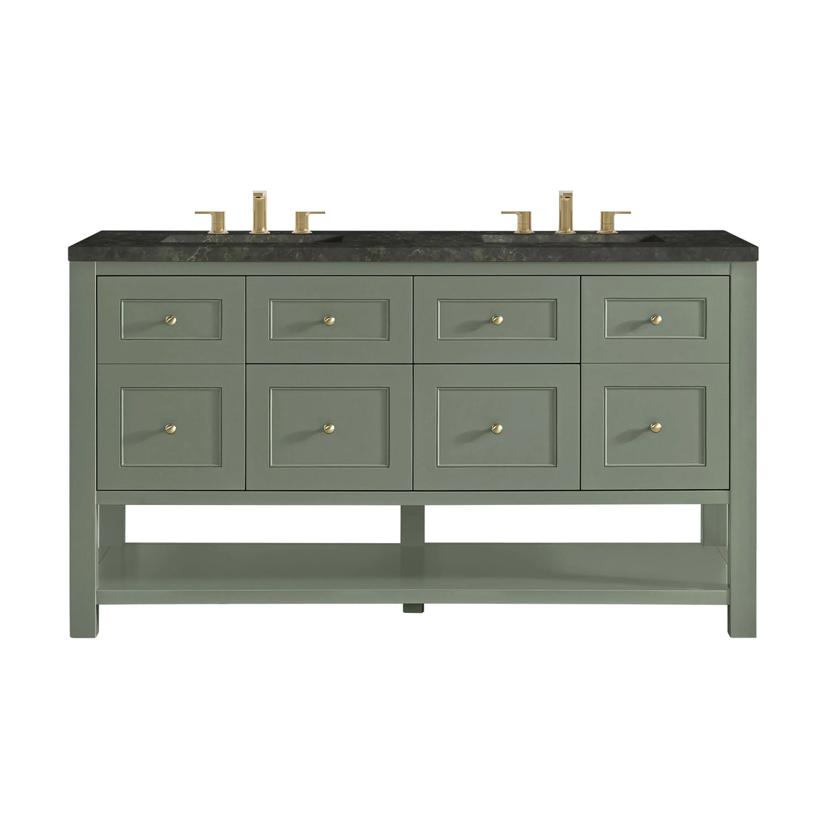 Breckenridge 60" Double Vanity, Smokey Celadon, w/ 3 CM Phantome Eclos Top