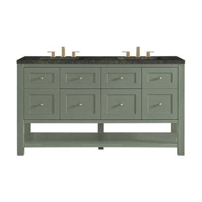 Breckenridge 60" Double Vanity, Smokey Celadon, w/ 3 CM Phantome Eclos Top