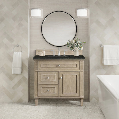 Lorelai 36" Single Vanity, Whitewashed Oak, w/ 3 CM Phantome Eclos Top