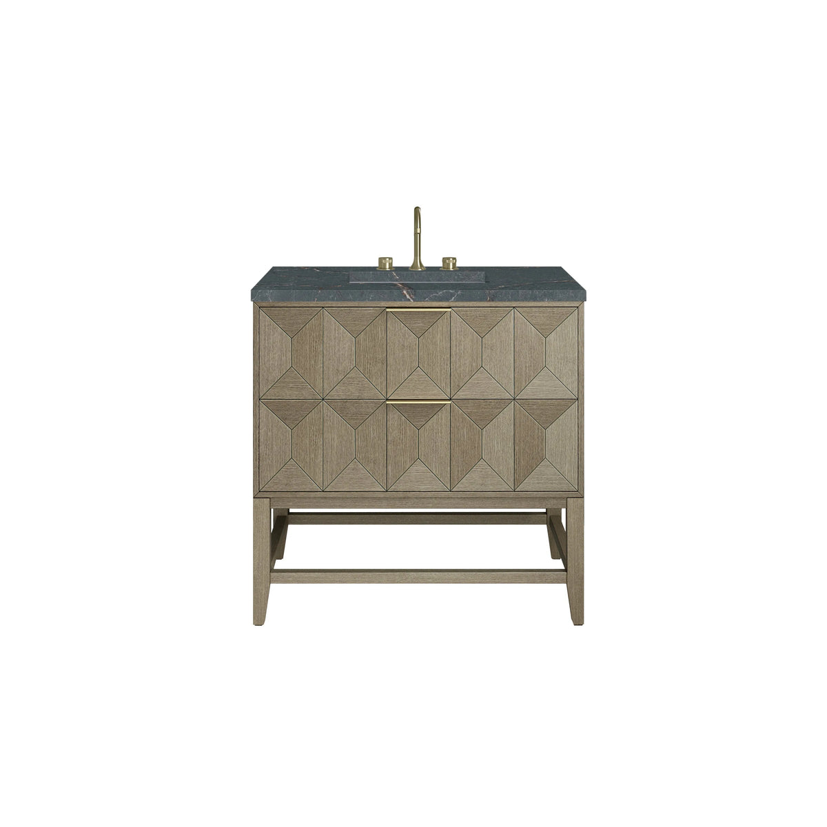 Emmeline 36" Single Vanity, Pebble Oak w/ 3 CM Parisien Bleu Top