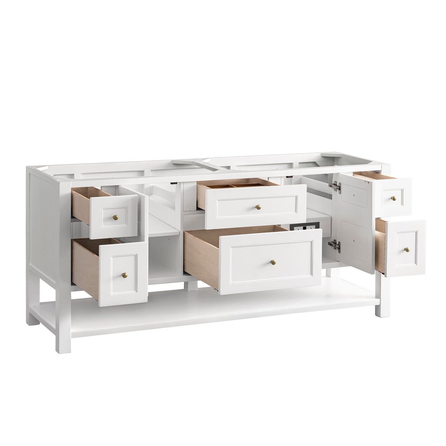 Renovate for Less Atlanta Breckenridge 72" Double Vanity, Bright White w/ 3 CM Charcoal Soapstone Top