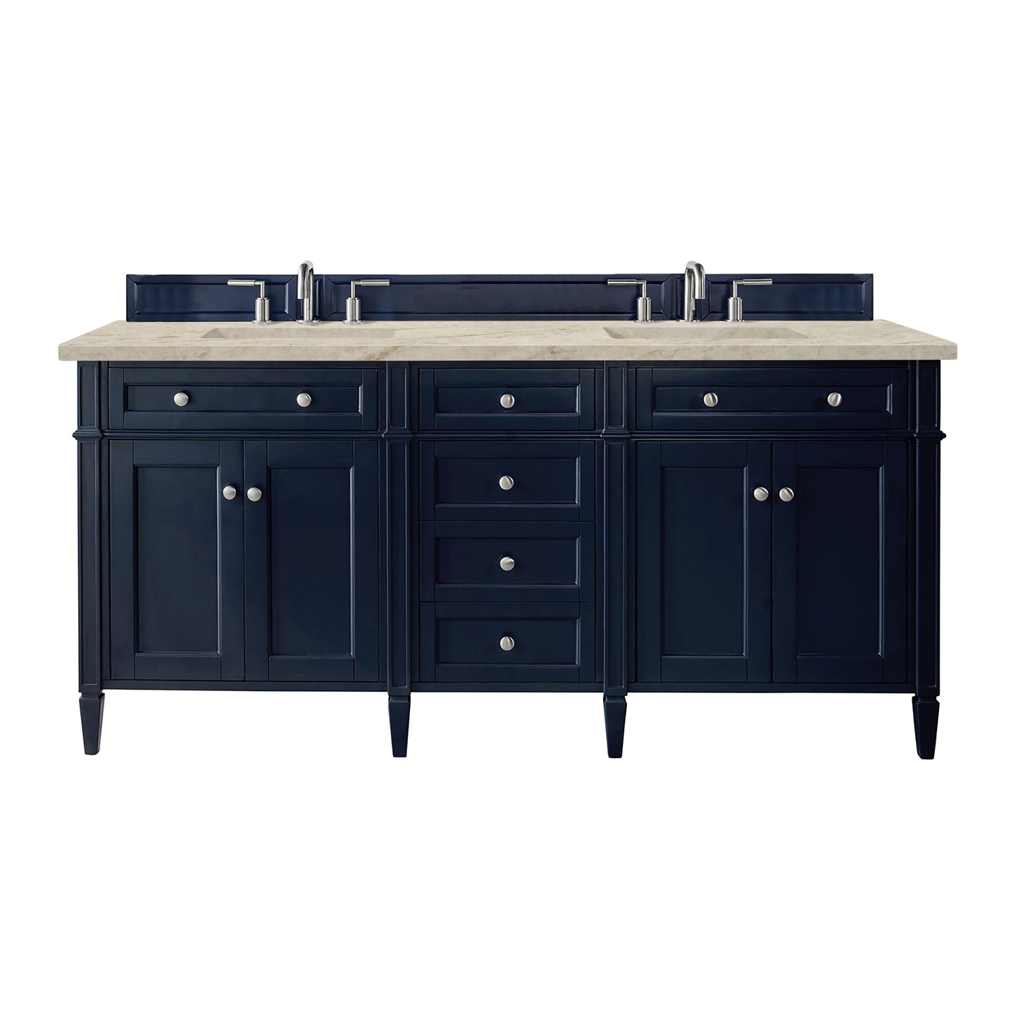 Renovate for Less Atlanta Brittany 72" Double Vanity, Victory Blue, w/ 3 CM Tajnar Eclos Top
