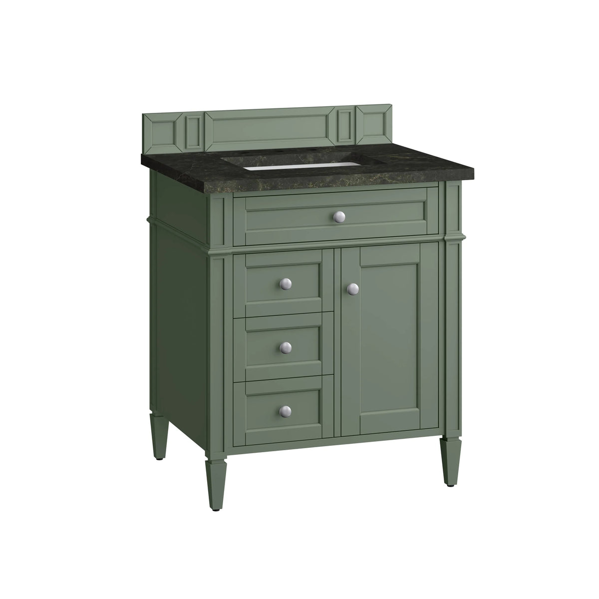 Brittany 30" Single Vanity, Smokey Celadon, w/ 3 CM Phantome Eclos Top