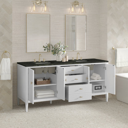 Renovate for Less Atlanta Myrrin 72" Vanity, Bright White, w/ 3 CM Phantome Eclos Top